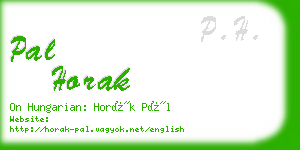 pal horak business card